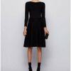 BOSS C_famme Abendkleid gepunktet, Schwarz