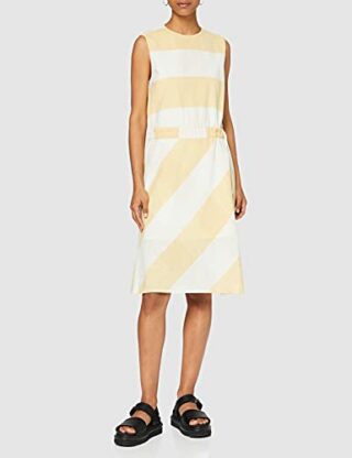 BOSS Cleti Midi-Kleid, Karo-Muster, Gelb
