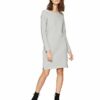 BOSS Dafemme Midi Kleid, Langarm, Silber