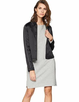 BOSS Dafemme Midi Kleid, Langarm, Silber