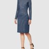 BOSS Damalin Abendkleid gestreift, Blau