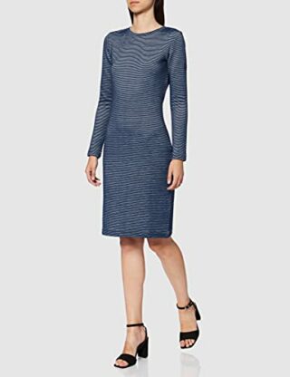 BOSS Damalin Abendkleid gestreift, Blau