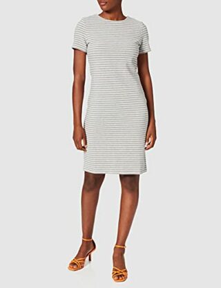 BOSS Damarino Abendkleid gestreift, Silber