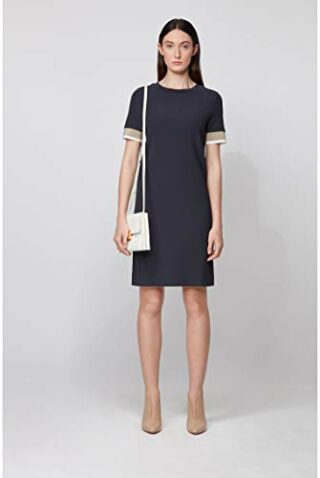 BOSS Dastriped Abendkleid Midi, Blau