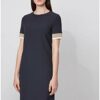 BOSS Dastriped Abendkleid Midi, Blau
