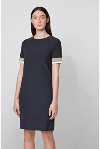 BOSS Dastriped Abendkleid Midi, Blau