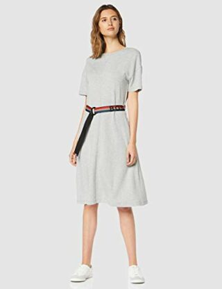 BOSS Debelt Luftiges Sommerkleid mit Gürtel, Silber