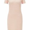 BOSS Desamuel Strickkleid gestreift, Orange