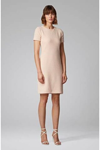 BOSS Desamuel Strickkleid gestreift, Orange