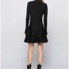 BOSS Fien Schmales, ausgestelltes Strickkleid, Schwarz