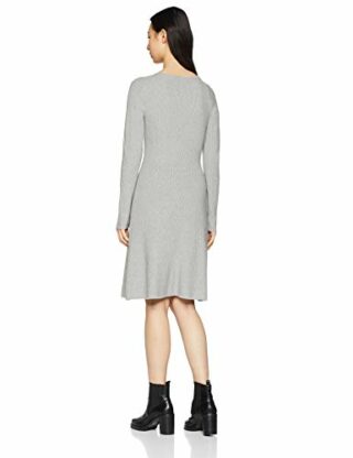 BOSS Iesibedda Strickkleid in Midi-Länge, Silber