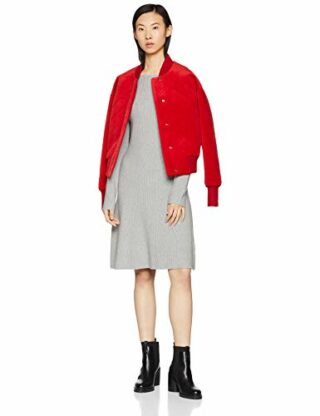 BOSS Iesibedda Strickkleid in Midi-Länge, Silber