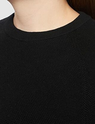 BOSS Ipleame Strickkleid in Midi-Länge, Schwarz