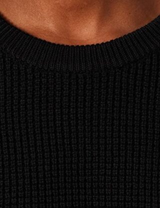 BOSS Itarisa kurzes Strickkleid, Langarm, Schwarz
