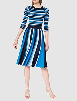 BOSS Ivinka A-Linien-Kleid gestreift, Bunt