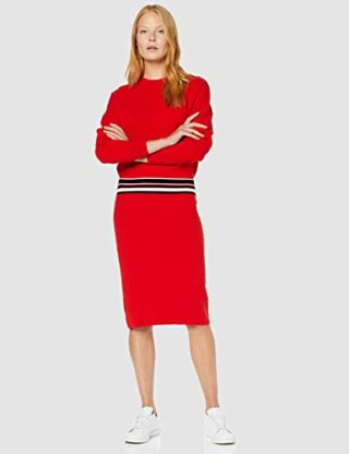 BOSS Iwearit Strickkleid, Langarm, Rot