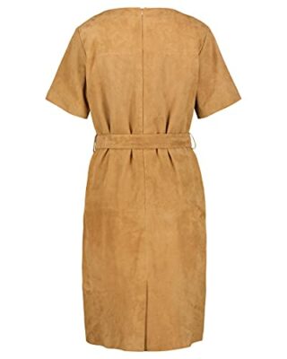BOSS Syranda Lederkleid Kurzarm), Braun
