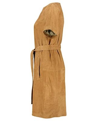 BOSS Syranda Lederkleid Kurzarm), Braun