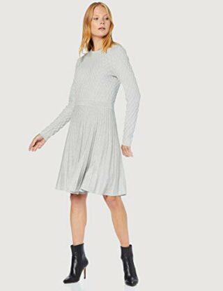 BOSS Wedressy Strickkleid Midi, Silber