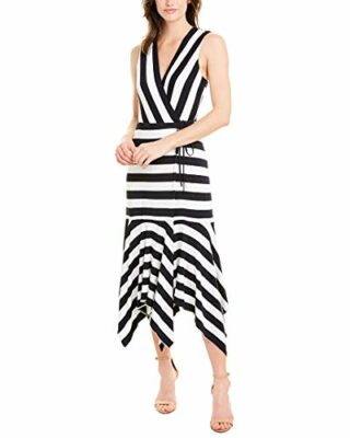 Bailey 44 Alexandria Gestreiftes Minikleid mit Bindegürtel, Blau