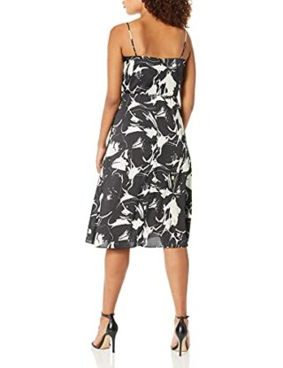 Bailey 44 Andi Midikleid mit Blumenmuster, Schwarz
