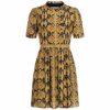 Ba&sh Mini-Kleid Cascade mit Snake-Print aus Viskose, Gelb