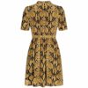Ba&sh Mini-Kleid Cascade mit Snake-Print aus Viskose, Gelb