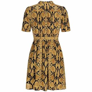Ba&sh Mini-Kleid Cascade mit Snake-Print aus Viskose, Gelb