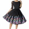Belsira Premium Swing-Kleid in ausgestellter Form, Schwarz