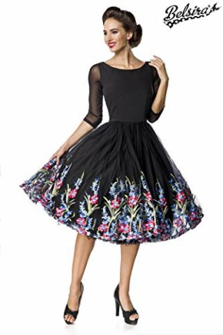 Belsira Premium Swing-Kleid in ausgestellter Form, Schwarz