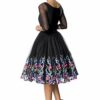 Belsira Premium Swing-Kleid in ausgestellter Form, Schwarz