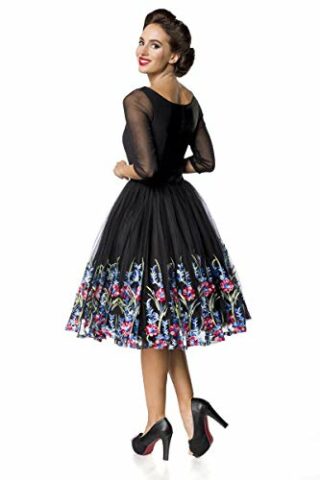 Belsira Premium Swing-Kleid in ausgestellter Form, Schwarz