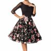 Belsira Premium Vintage-Swingkleid Mini-Kleid, Schwarz