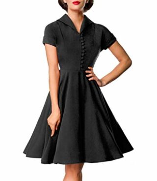 Belsira Retro Swing-Kleid 50151 Vintage, Schwarz