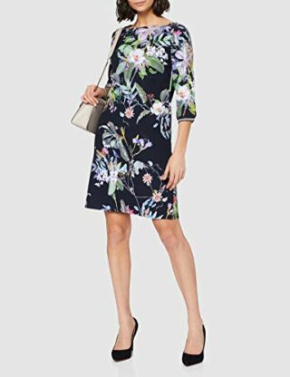 Betty Barclay 6429/1153 Abendkleid mit Blumenmuster, Blau
