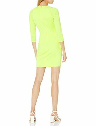 Black Halo Body Con Mini Kleid, Gelb