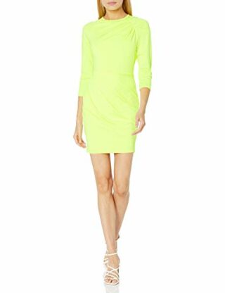 Black Halo Body Con Mini Kleid, Gelb