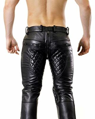 Bockle 5G-Zip Lederhose mit Reißverschluss, Schwarz