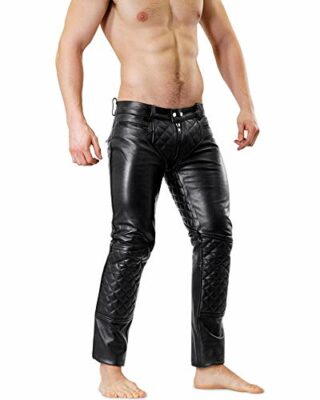 Bockle 5G-Zip Lederhose mit Reißverschluss, Schwarz