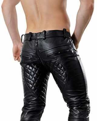 Bockle 5G-Zip Lederhose mit Reißverschluss, Schwarz