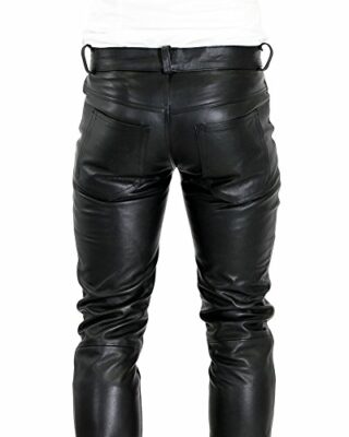 Bockle Big Cheeker Lederhose Lederjeans, Schwarz