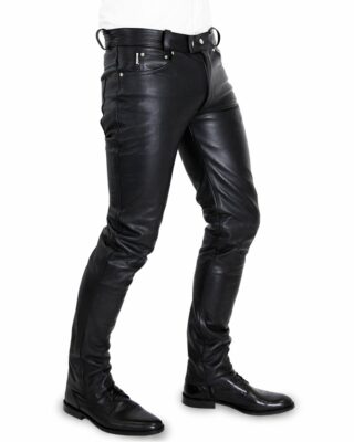 Bockle Big Cheeker Röhre Lederhose, Schwarz