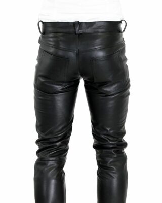 Bockle Big Cheeker Röhre Lederhose, Schwarz
