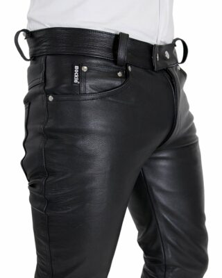 Bockle Big Cheeker Röhre Lederhose, Schwarz