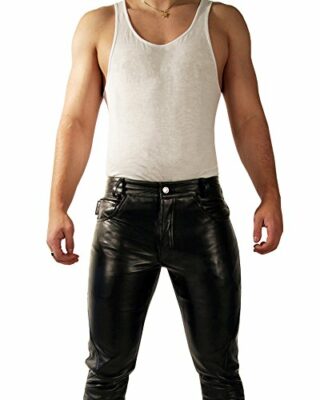 Bockle Boyfriend Lederhose, Schwarz