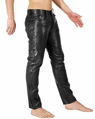 Bockle Boyfriend Lederhose, Schwarz