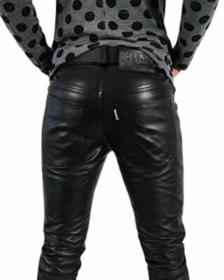 Bockle Lederhose Lederjeans, Schwarz