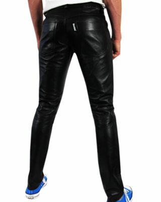 Bockle Skinny Lamb Lederhose, Schwarz