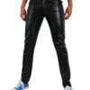 Bockle Skinny Lamb Lederhose, Schwarz