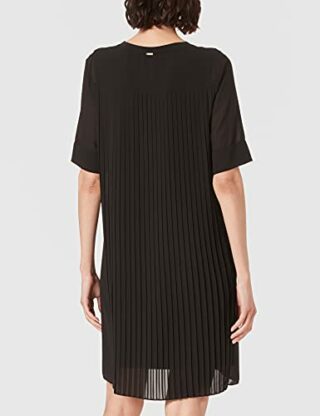CINQUE CISILVA Ausgestelltes Kleid aus Crépe Chiffon, Schwarz